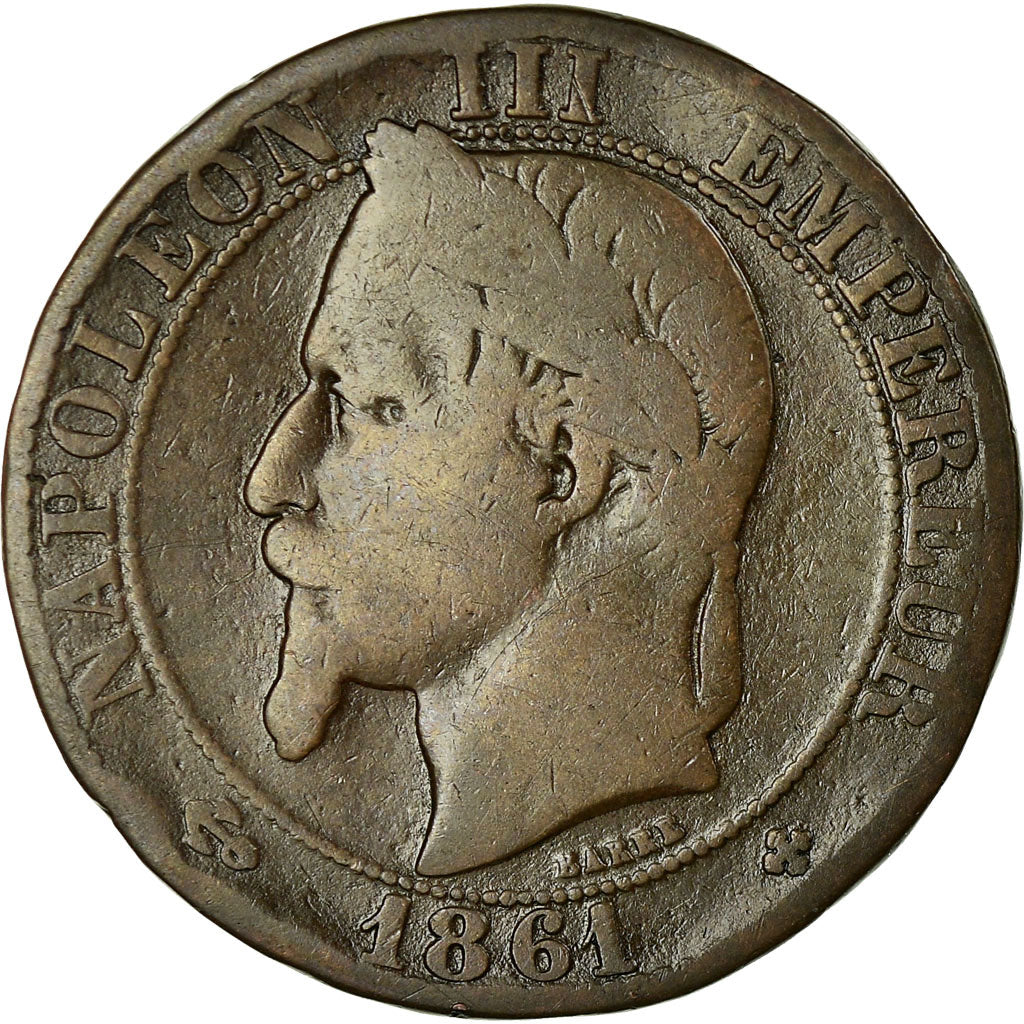 Moneta, Francja, Napoleon III, Napoléon III, 5 Centimes, 1861, Strasbourg