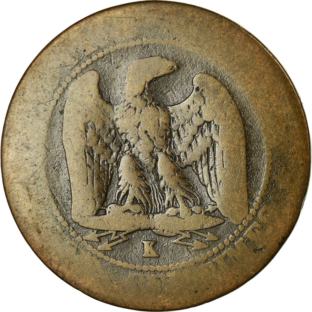 Moeda, França, Napoleon III, 5 Centimes, 1861, Bordeaux, VG(8-10)