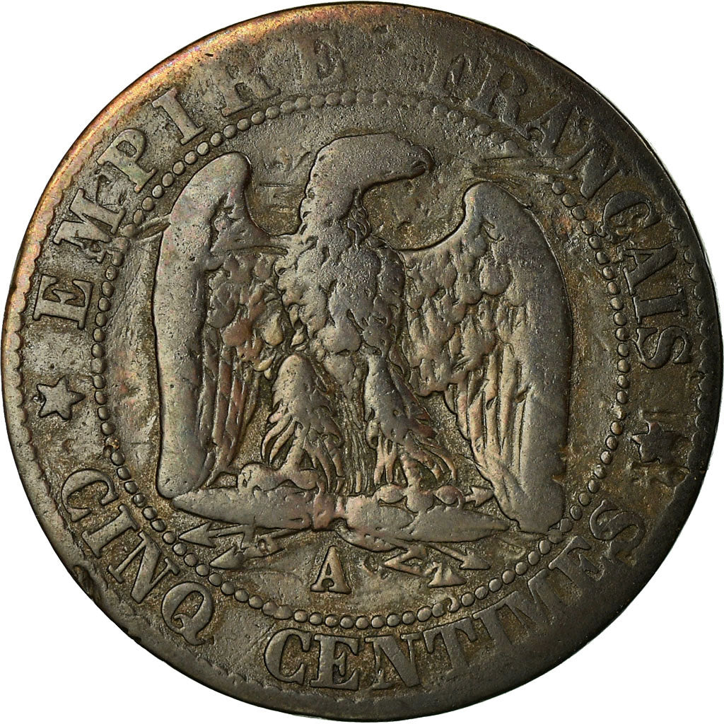 Moneta, Francja, Napoleon III, Napoléon III, 5 Centimes, 1861, Paris, F(12-15)