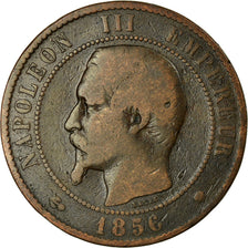 Moeda, França, Napoleon III, 10 Centimes, 1856, Marseille, F(12-15)