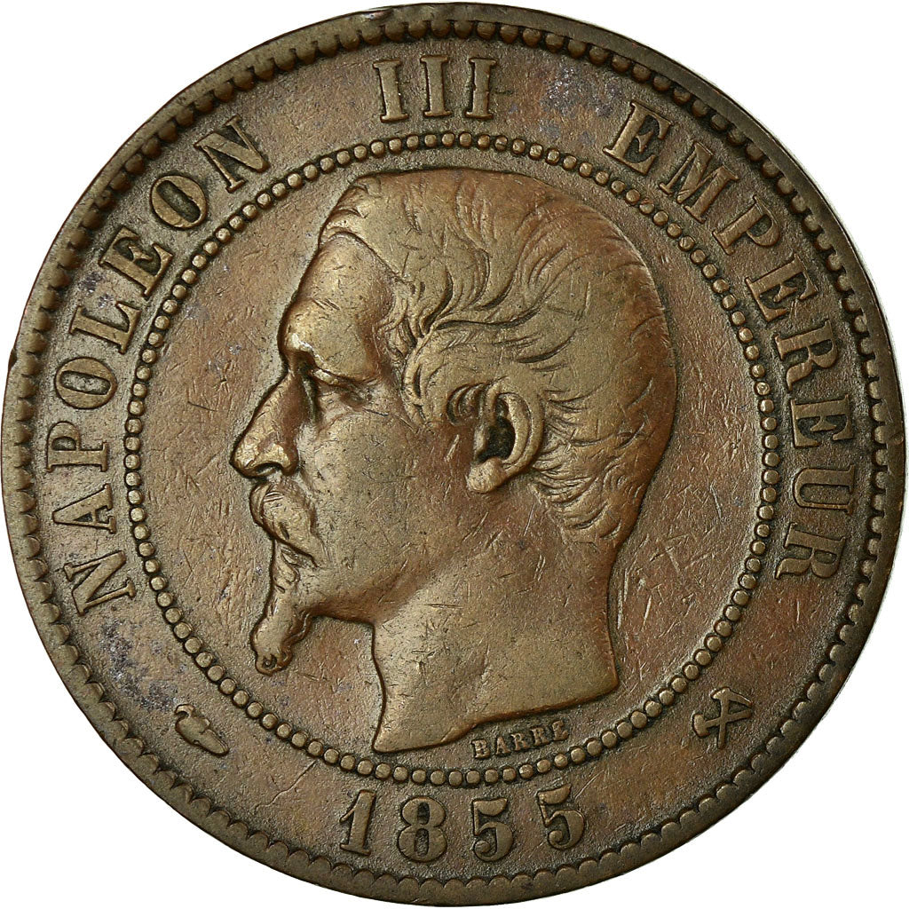 Moneta, Francja, Napoleon III, Napoléon III, 10 Centimes, 1855, Rouen