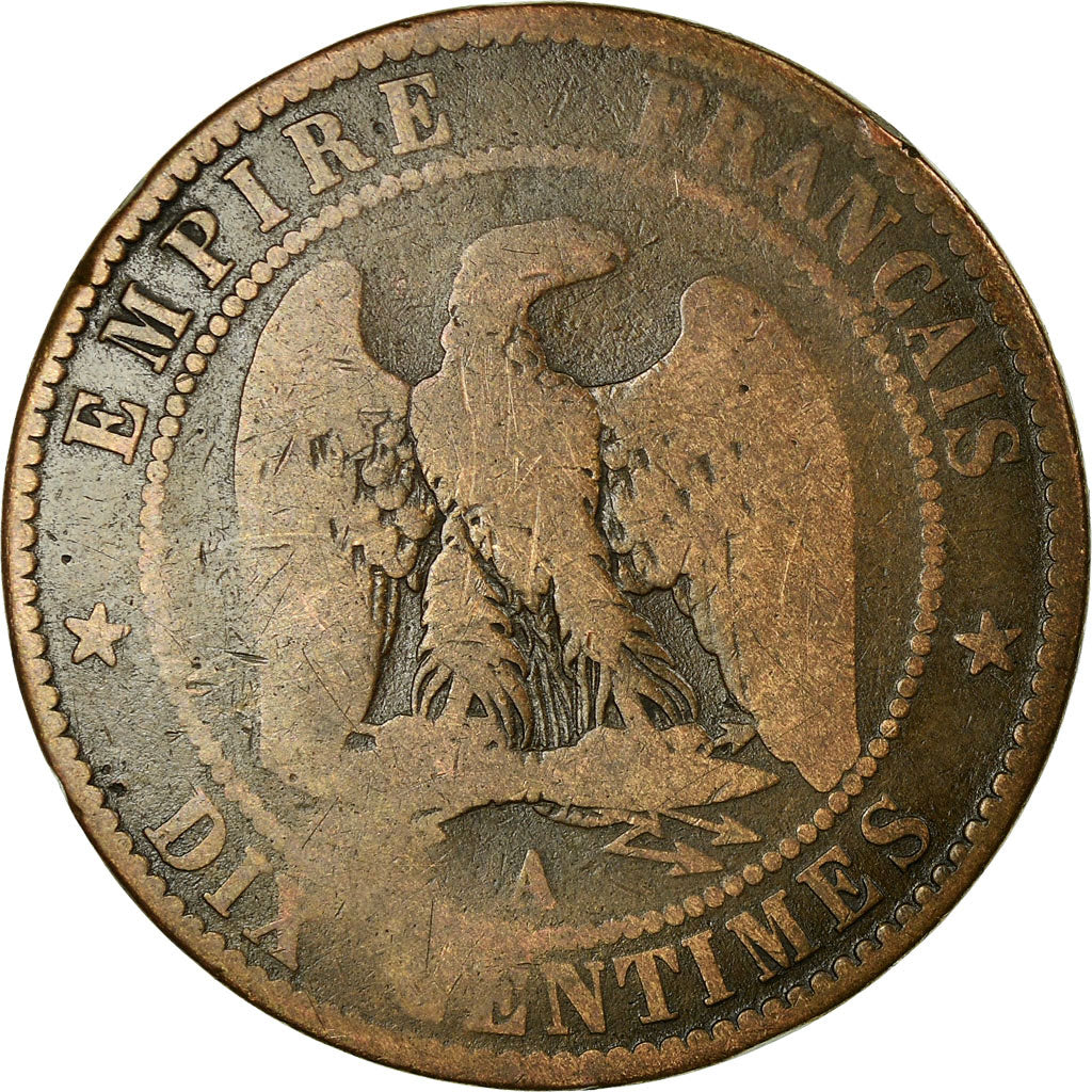 Moneta, Francia, Napoleon III, 10 Centimes, 1855, Paris, B
