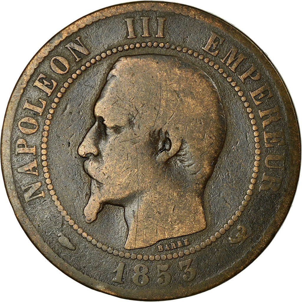 Moneda, Francia, Napoleon III, 10 Centimes, 1853, Lille, BC
