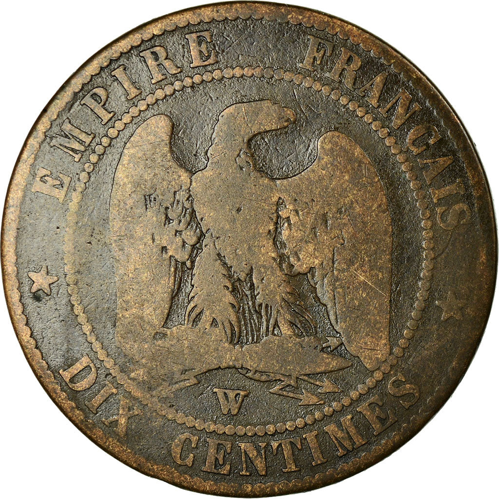 Moneda, Francia, Napoleon III, 10 Centimes, 1853, Lille, BC