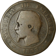 Moeda, França, Napoleon III, 10 Centimes, 1853, Marseille, VG(8-10)