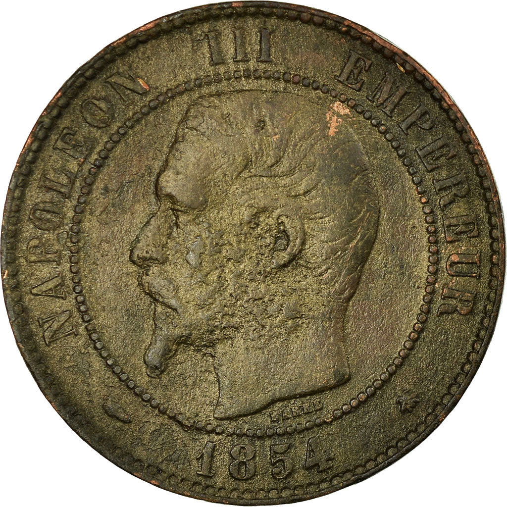 Coin, France, Napoleon III, 10 Centimes, 1854, Strasbourg, VF(20-25), KM 771.3
