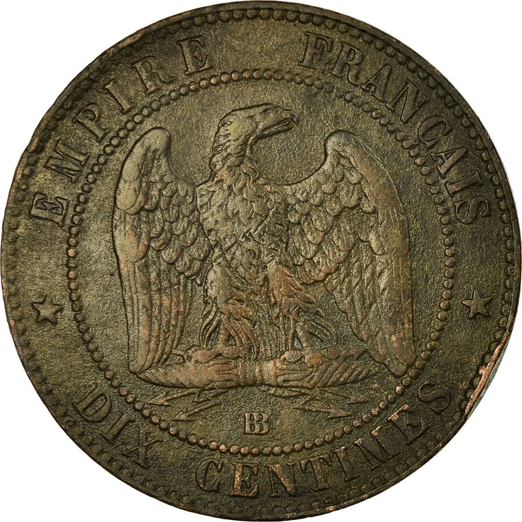 Coin, France, Napoleon III, 10 Centimes, 1854, Strasbourg, VF(20-25), KM 771.3
