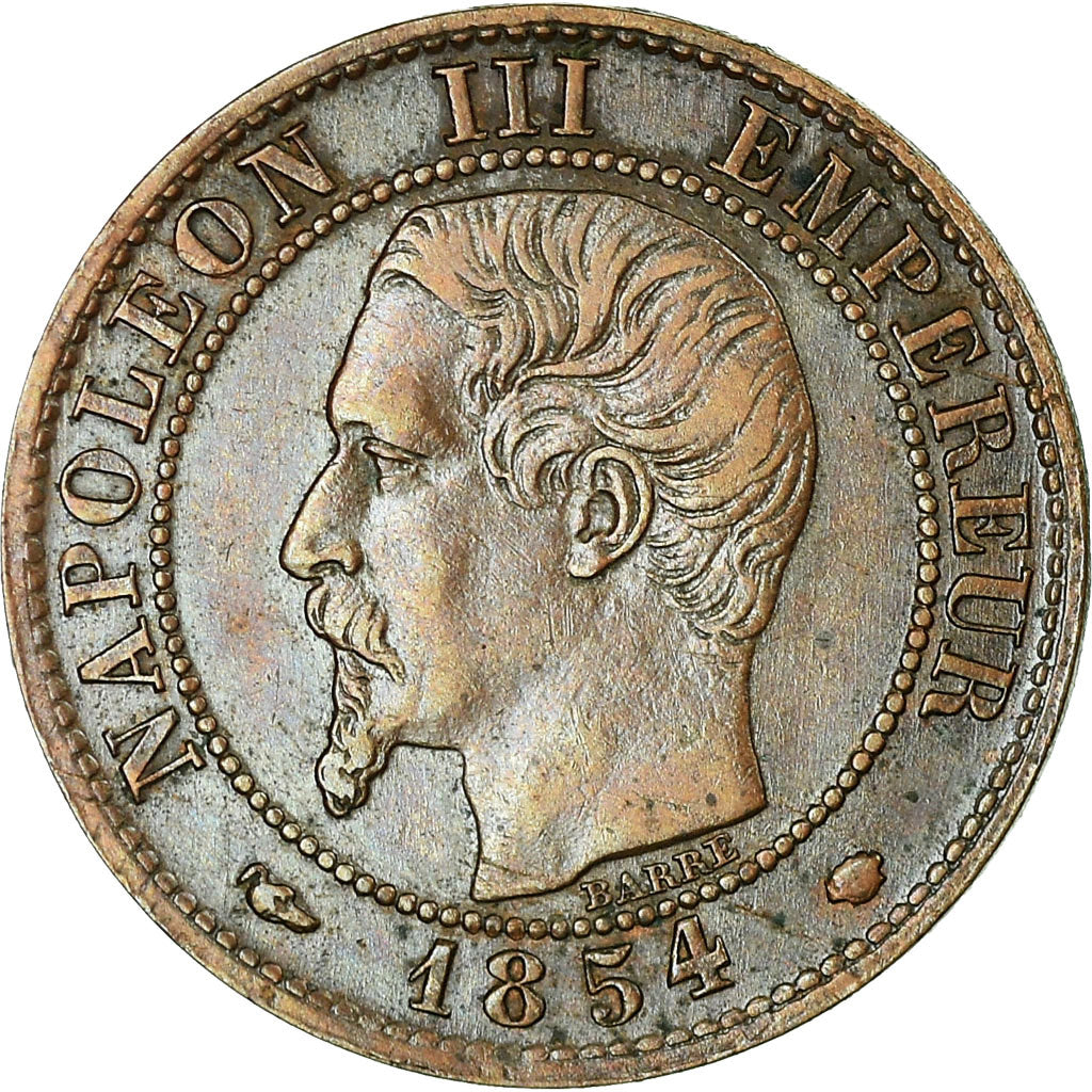 Coin, France, Napoleon III, Centime, 1854, Marseille, EF(40-45), KM 775.1