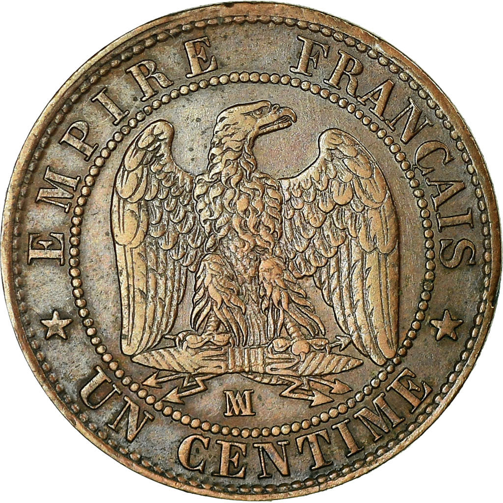 Coin, France, Napoleon III, Centime, 1854, Marseille, EF(40-45), KM 775.1