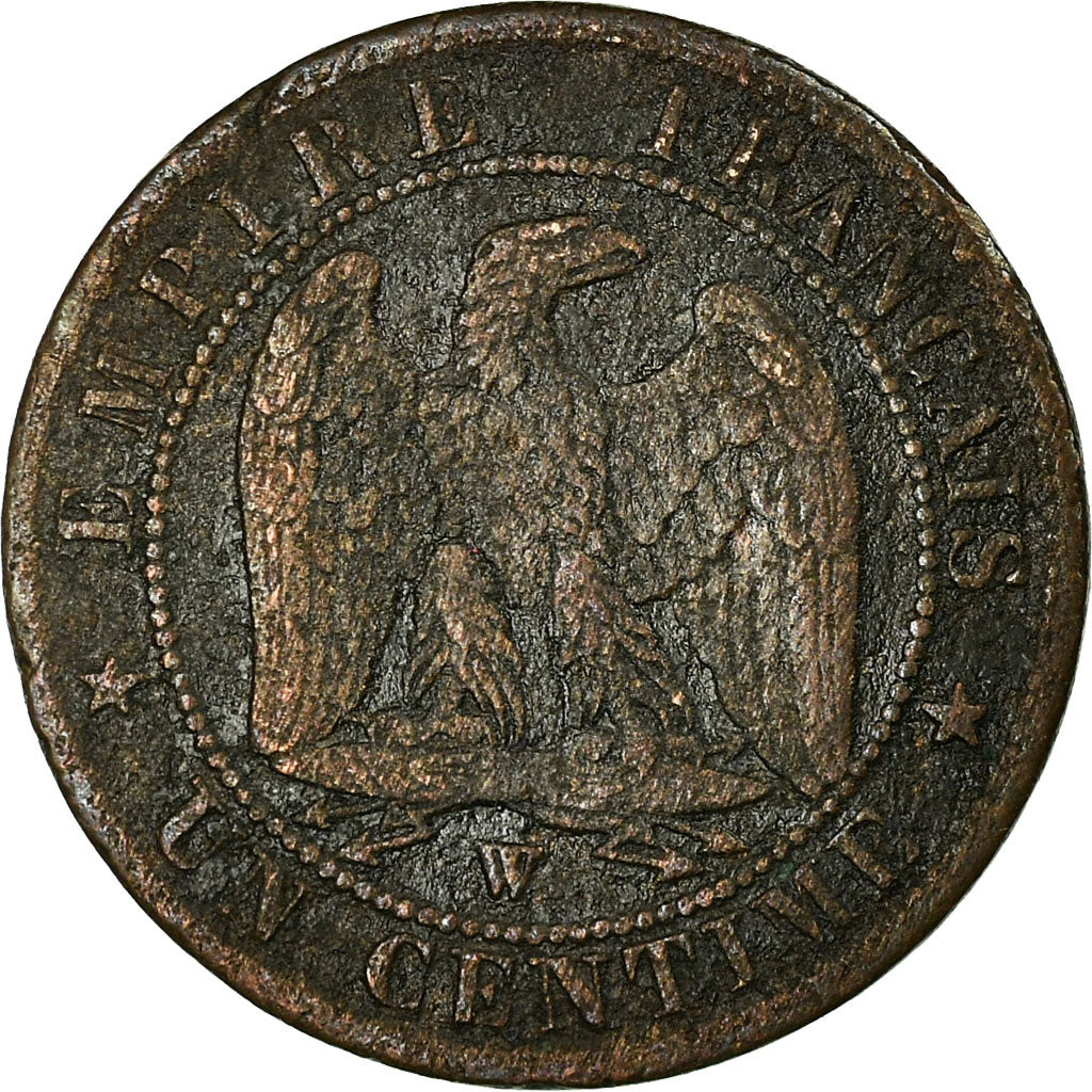 Moneda, Francia, Napoleon III, Centime, 1855, Lille, BC, Bronce