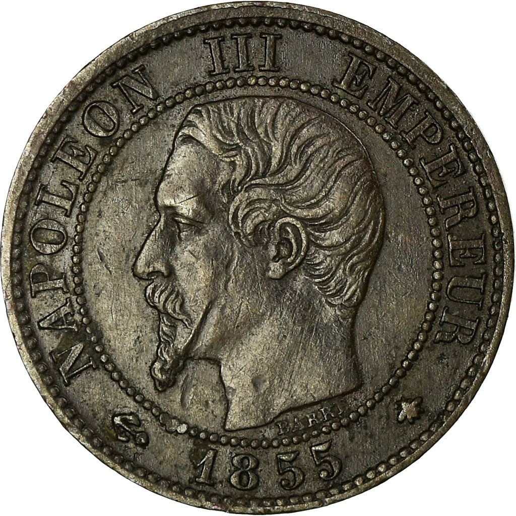 Monnaie, France, Napoleon III, Centime, 1855, Strasbourg, TB+, Gadoury 86