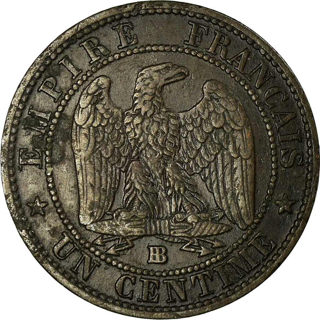 Monnaie, France, Napoleon III, Centime, 1855, Strasbourg, TB+, Gadoury 86