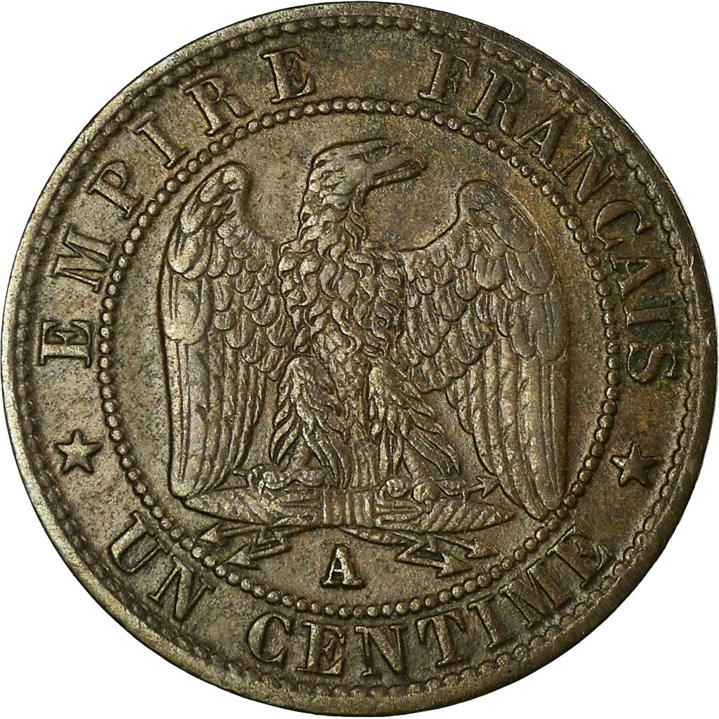 Coin, France, Napoleon III, Centime, 1855, Paris, EF(40-45), KM 775.1