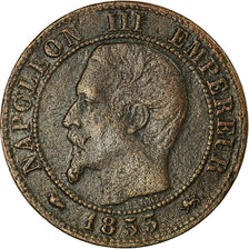 Moeda, França, Napoleon III, Centime, 1853, Lyon, VF(20-25)