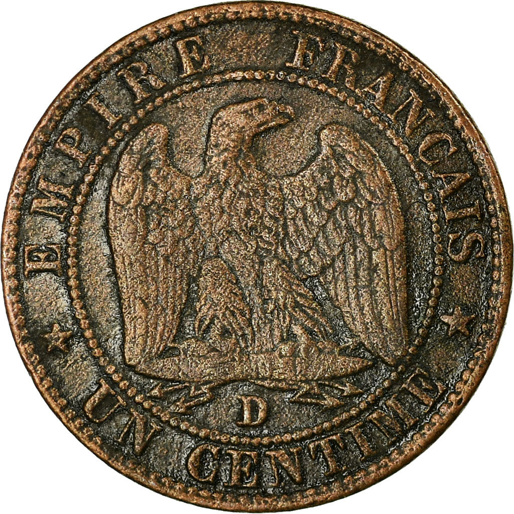 Coin, France, Napoleon III, Centime, 1853, Lyon, VF(20-25), KM 775.4