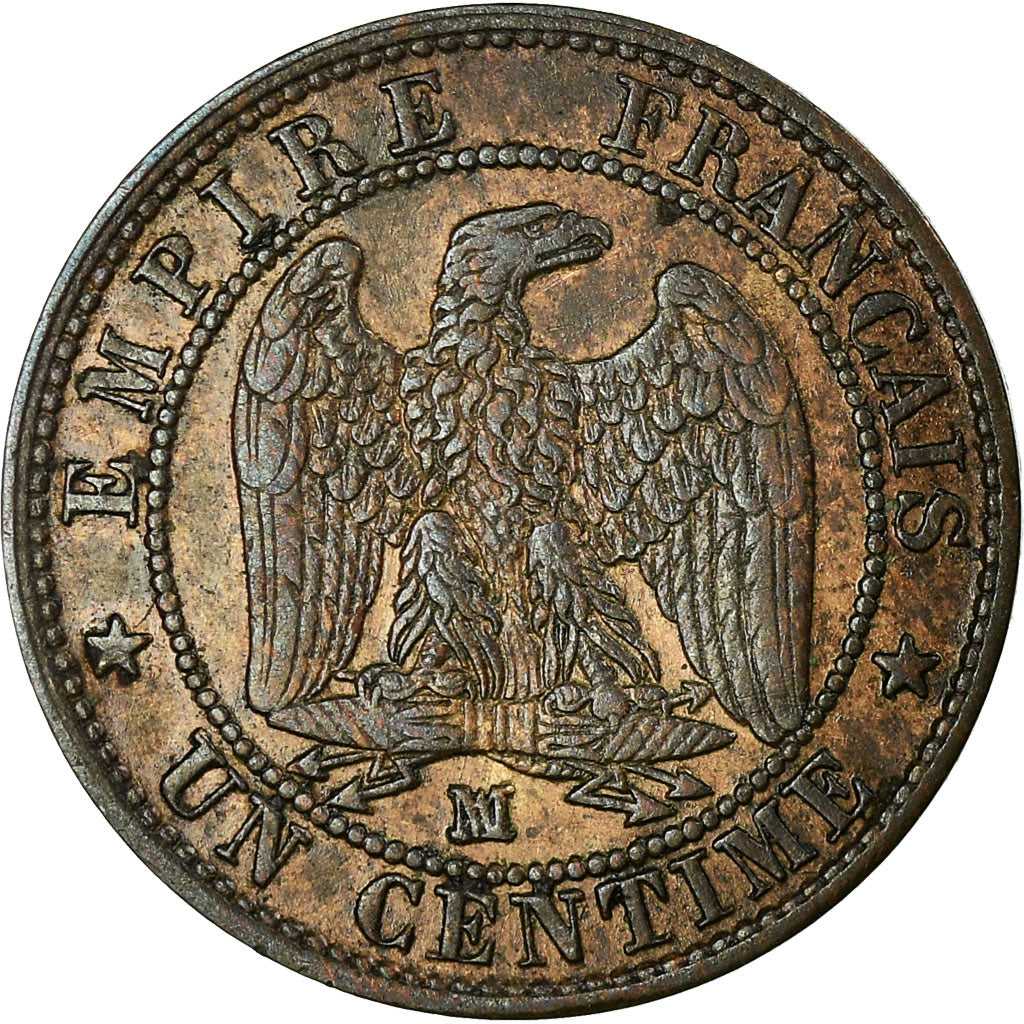 Coin, France, Napoleon III, Centime, 1855, Marseille, EF(40-45), KM 775.6
