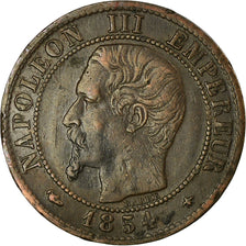 Moeda, França, Napoleon III, Centime, 1854, Strasbourg, VF(30-35)