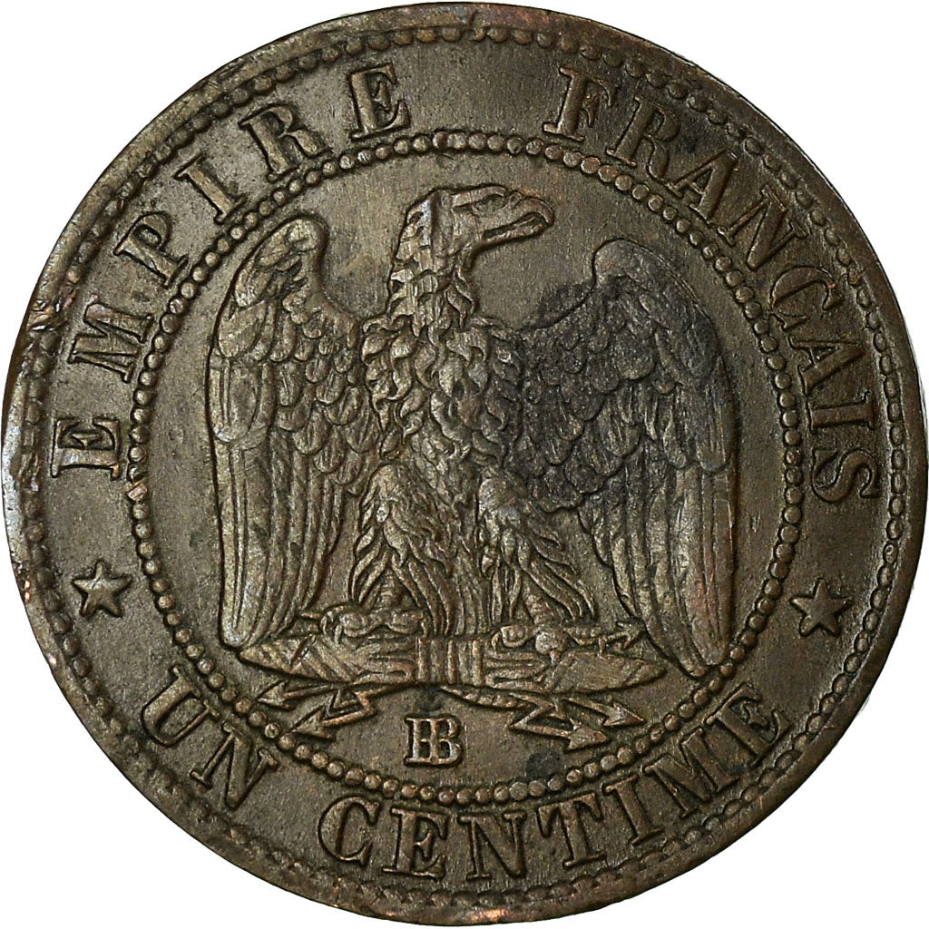 Moneta, Francja, Napoleon III, Centime, 1854, Strasbourg, VF(30-35)