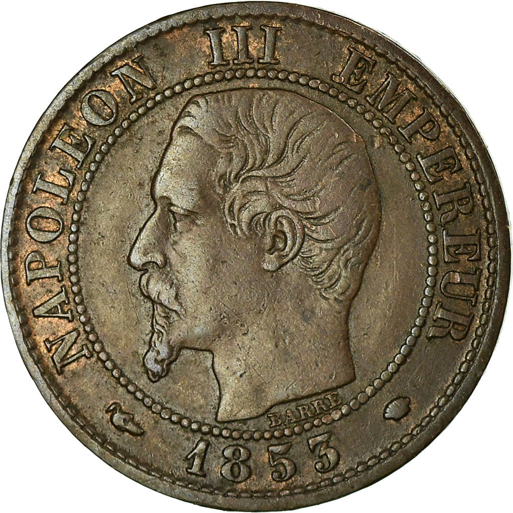 Monnaie, France, Napoleon III, Centime, 1853, Marseille, TB+, Gadoury 86