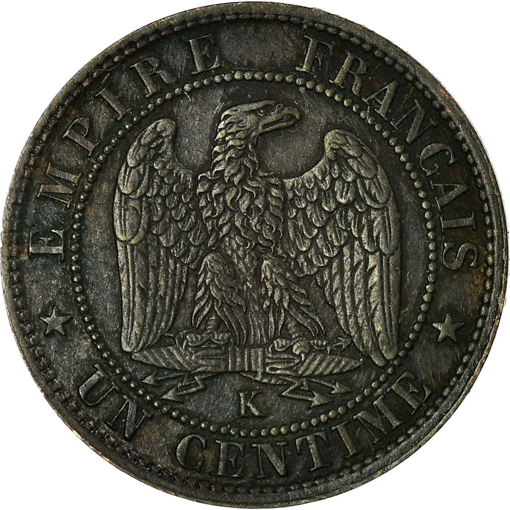 Coin, France, Napoleon III, Centime, 1861, Bordeaux, EF(40-45), KM 795.3