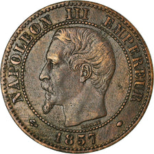 Coin, France, Napoleon III, 2 Centimes, 1857, Marseille, EF(40-45), KM 776.6