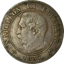 Moneda, Francia, Napoleon III, 2 Centimes, 1857, Lyon, BC+