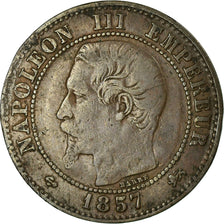Moeda, França, Napoleon III, 2 Centimes, 1857, Lyon, VF(20-25)