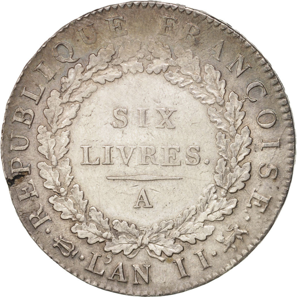 Münze, Frankreich, Écu de 6 livres françoise, 6 Livres, 1793, Paris, SS+
