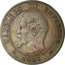 Moneda, Francia, Napoleon III, 2 Centimes, 1857, Rouen, BC+