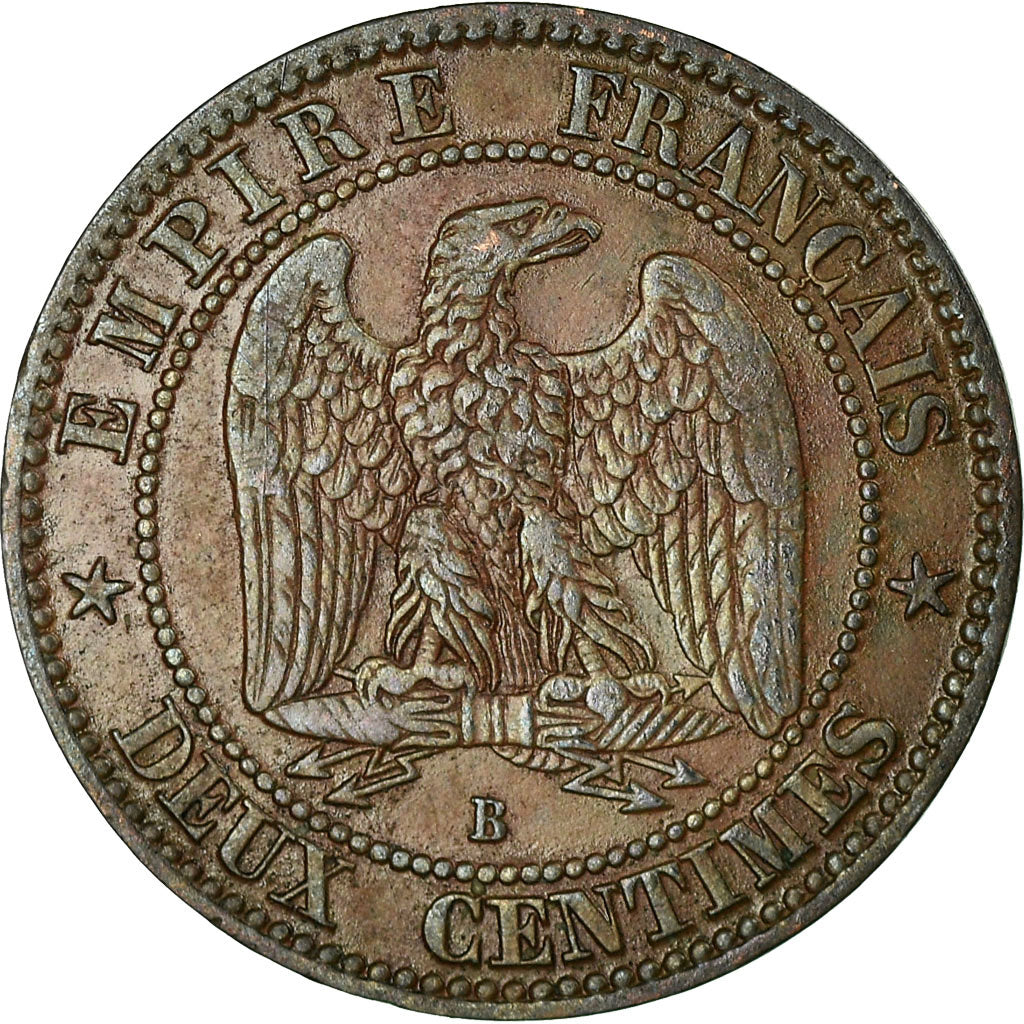 Coin, France, Napoleon III, 2 Centimes, 1857, Rouen, VF(20-25), KM 776.2