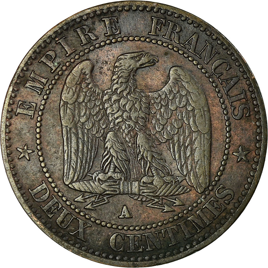 Coin, France, Napoleon III, 2 Centimes, 1855, Paris, VF(20-25), KM 776.1