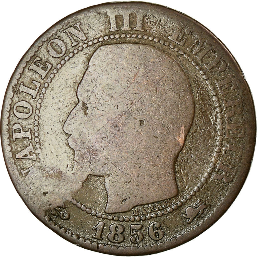 Moneta, Francja, Napoleon III, Napoléon III, 5 Centimes, 1856, Lyon, VG(8-10)