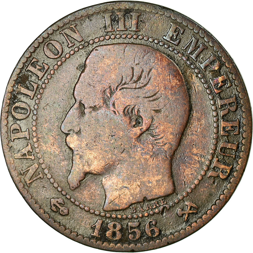 Moneta, Francja, Napoleon III, 5 Centimes, 1856, Rouen, F(12-15)