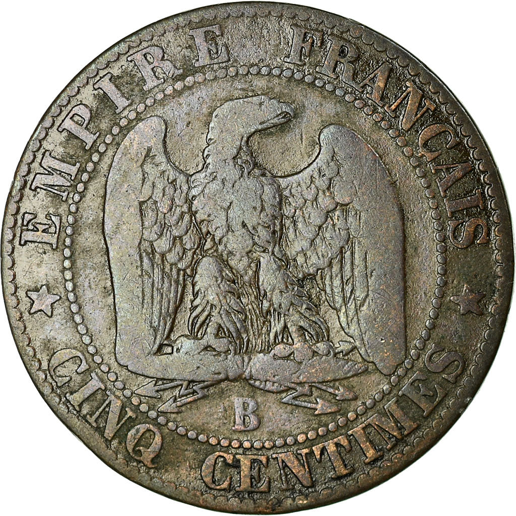 Moneta, Francja, Napoleon III, 5 Centimes, 1856, Rouen, F(12-15)