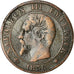 Moeda, França, Napoleon III, 5 Centimes, 1856, Marseille, VF(20-25)