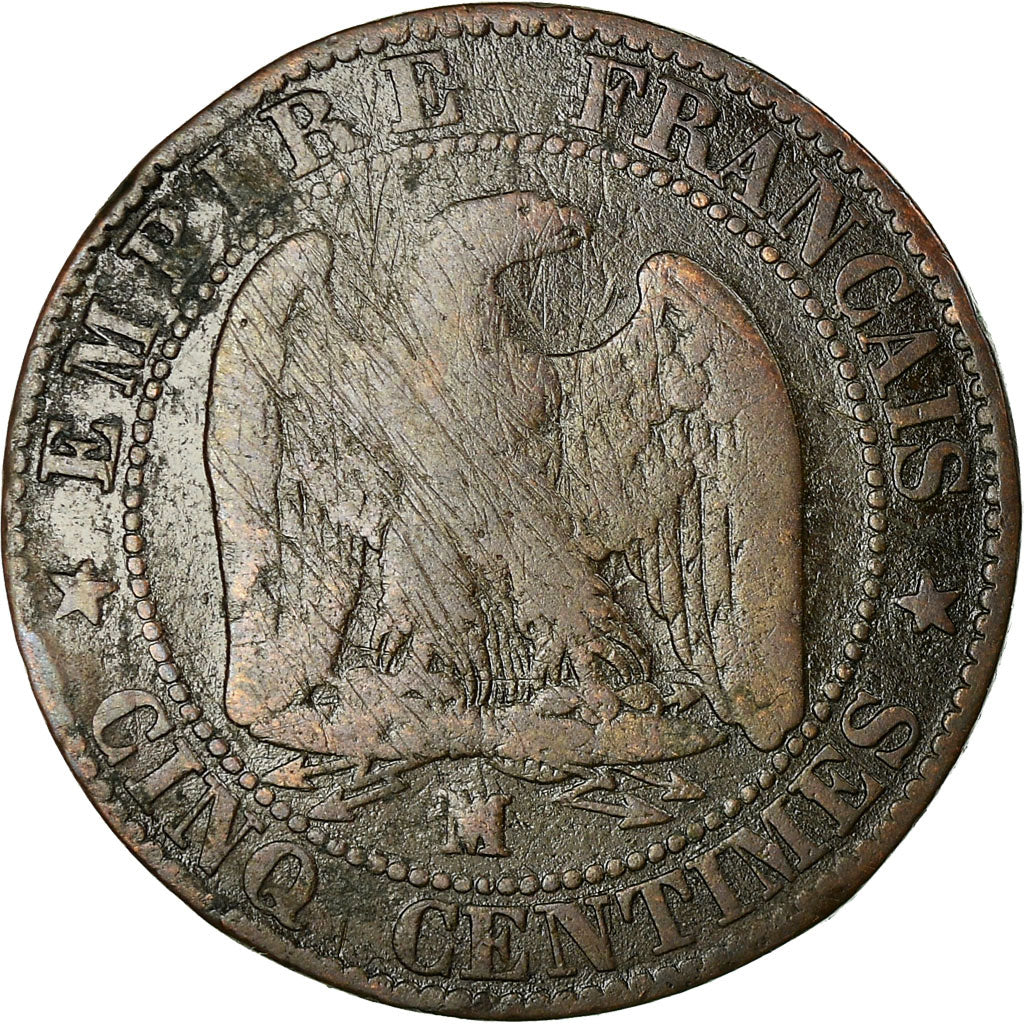 Moneta, Francia, Napoleon III, 5 Centimes, 1856, Marseille, MB