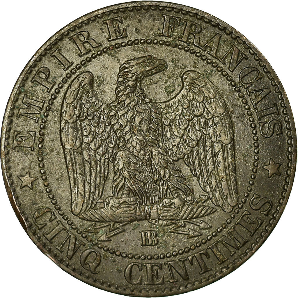 Monnaie, France, Napoleon III, 5 Centimes, 1855, Strasbourg, TB+, Gadoury 152