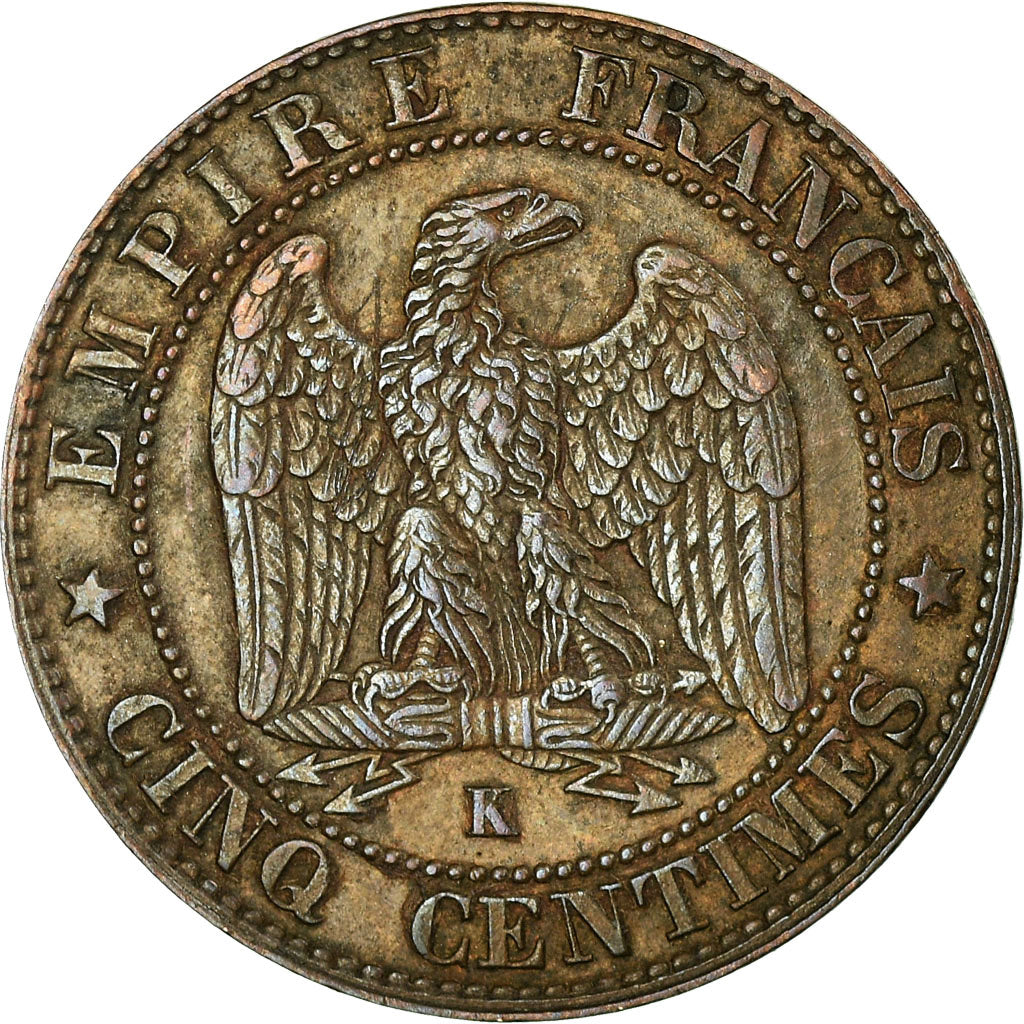 Moneta, Francja, Napoleon III, Napoléon III, 5 Centimes, 1855, Bordeaux