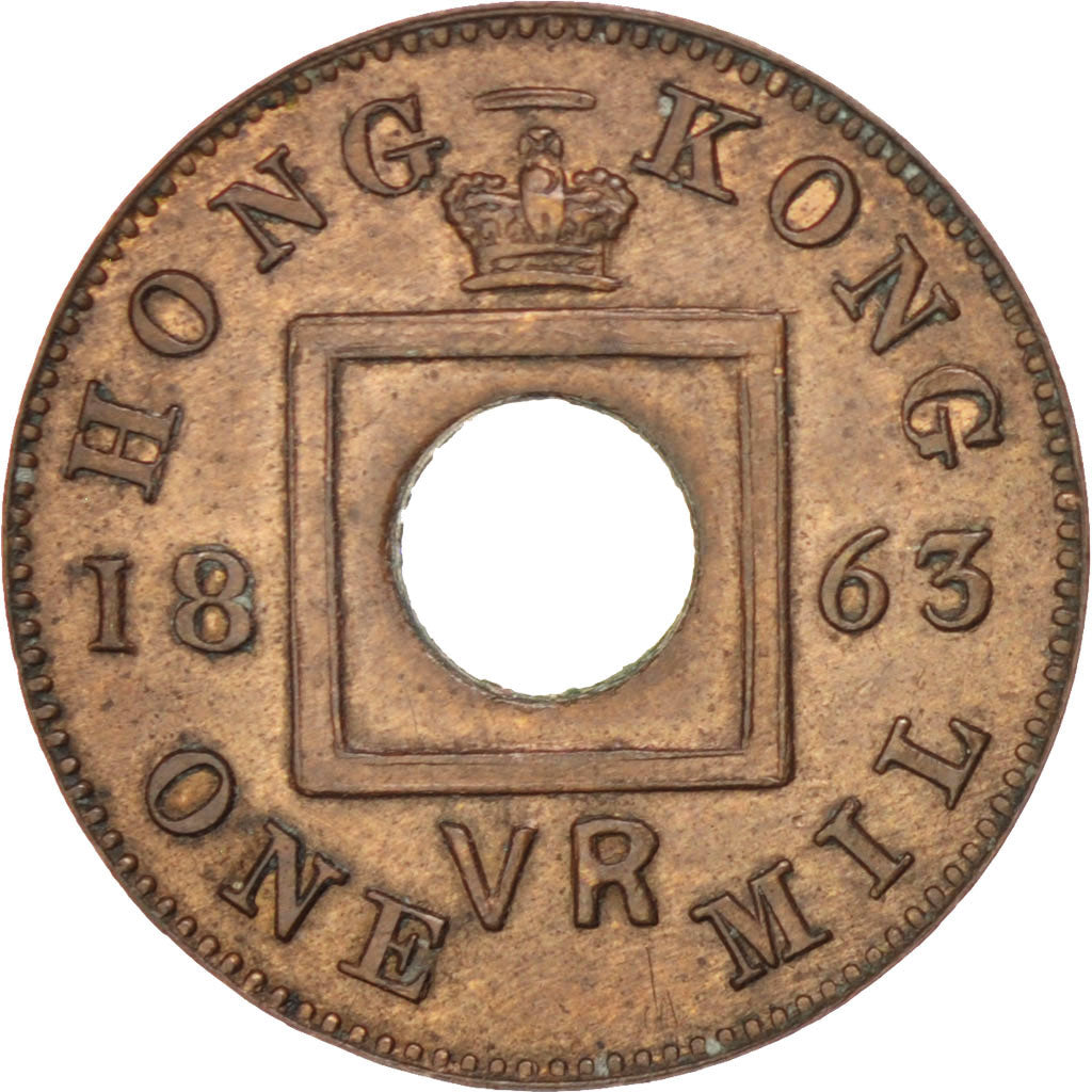 Hong Kong, Victoria, Mil, 1863, SPL-, Bronzo, KM:1