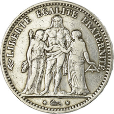 Moneta, Francia, Hercule, 5 Francs, 1874, Paris, MB+, Argento, KM:820.1