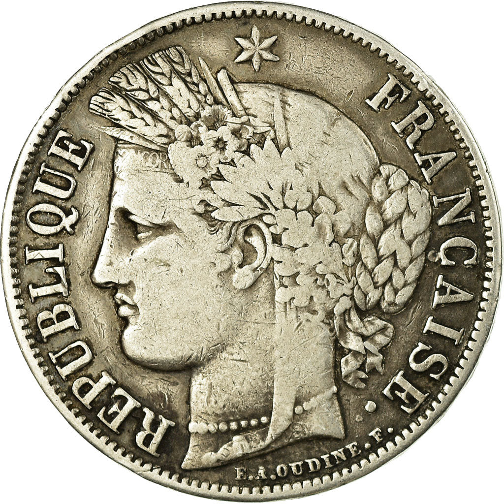 Coin, France, Cérès, 5 Francs, 1850, Paris, VF(30-35), Silver, KM:761.1