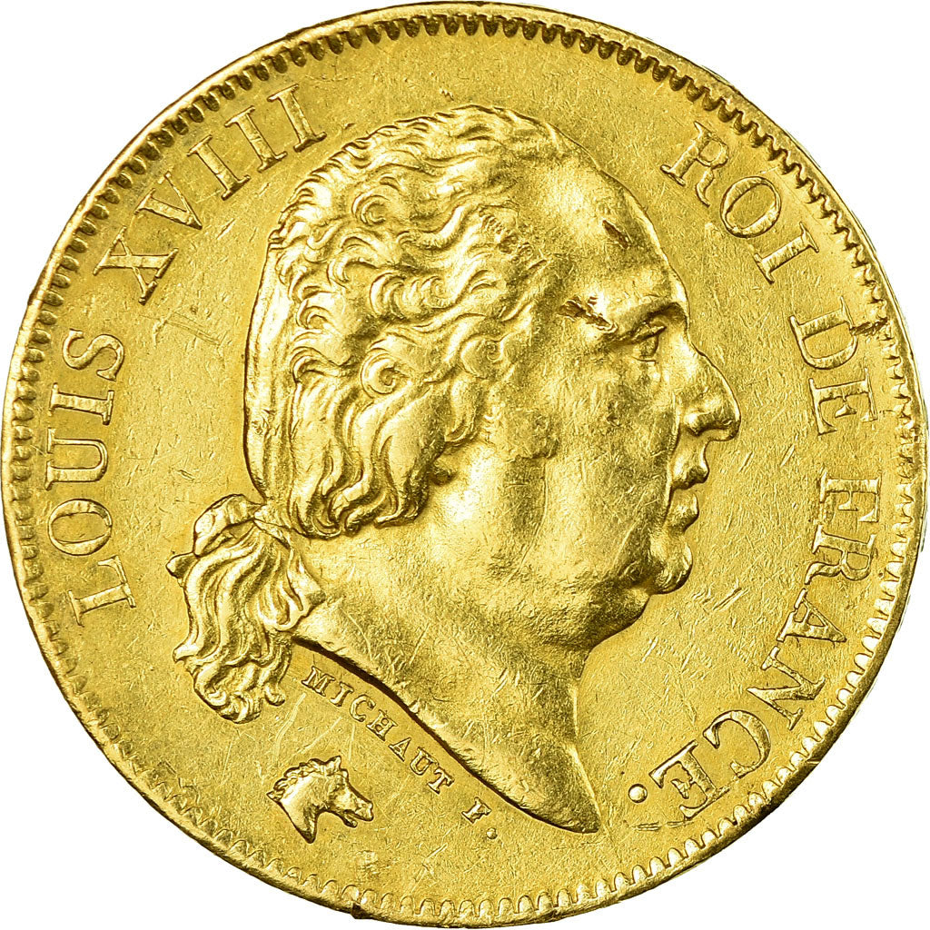 Coin, France, Louis XVIII, 40 Francs, 1816, Lille, EF(40-45), Gold, KM 713.6