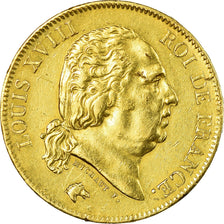 Coin, France, Louis XVIII, 40 Francs, 1816, Lille, EF(40-45), Gold, KM 713.6