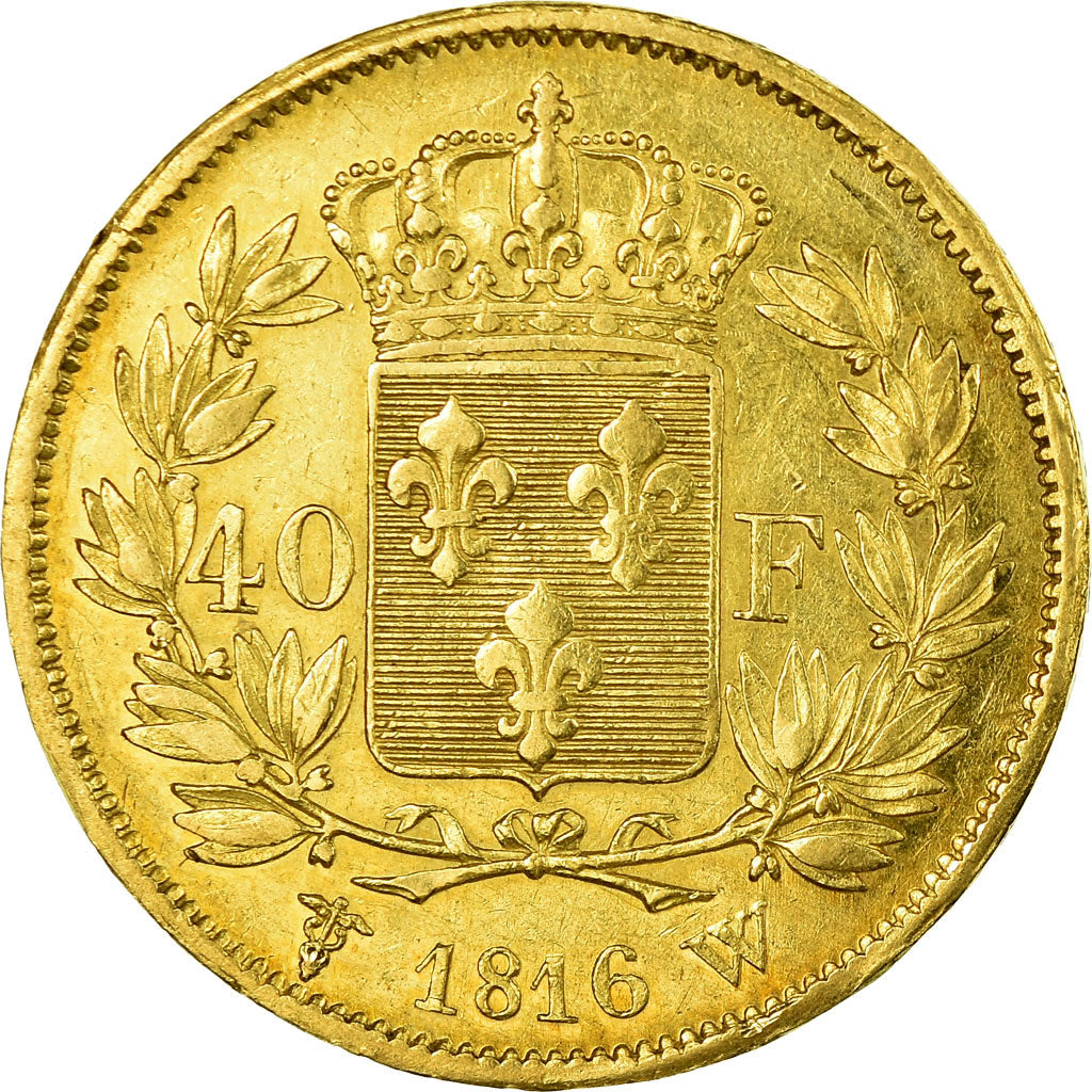 Coin, France, Louis XVIII, 40 Francs, 1816, Lille, EF(40-45), Gold, KM 713.6