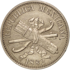 Moneta, Mexico, 5 Centavos, 1882, AU(55-58), Miedź-Nikiel, KM:399