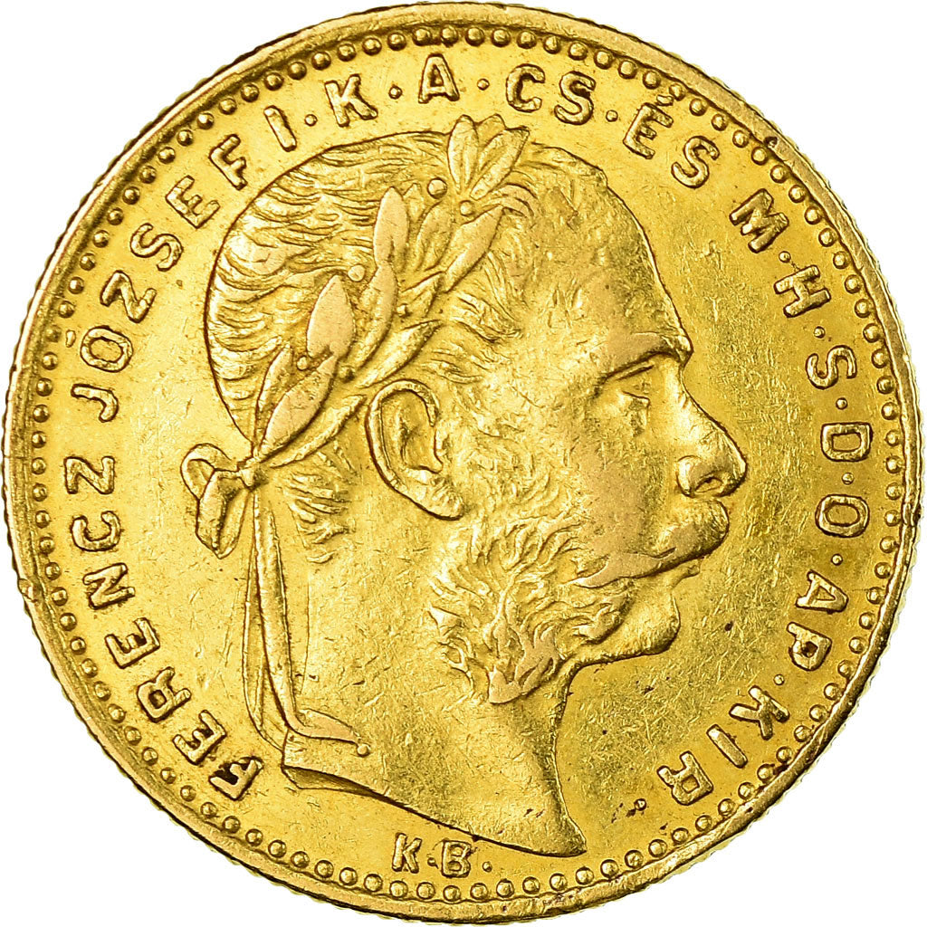 Moneta, Węgry, Franz Joseph I, 8 Forint 20 Francs, 1887, Kormoczbanya,AU(50-53)