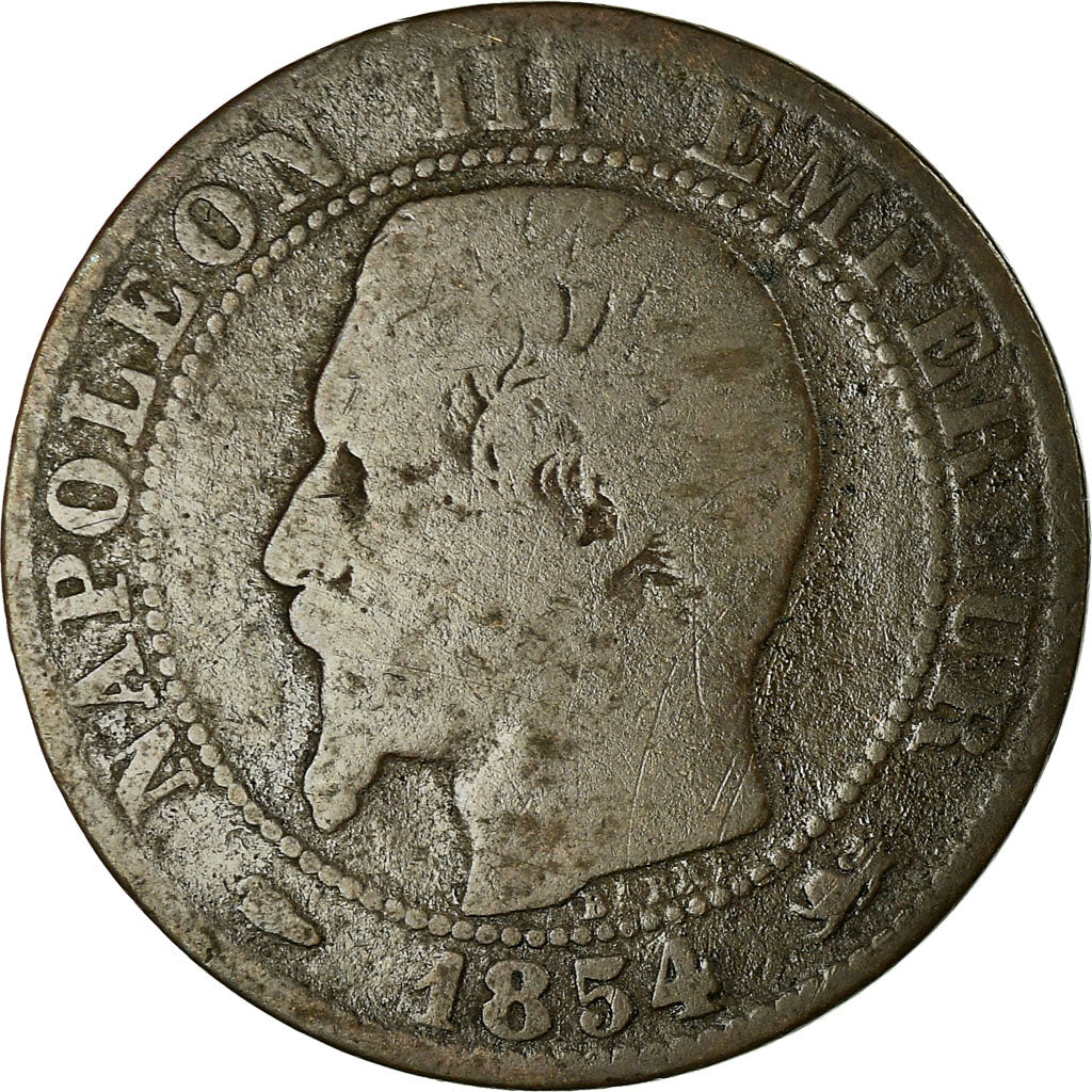 Moneta, Francia, Napoleon III, 5 Centimes, 1854, Lyon, B, Bronzo