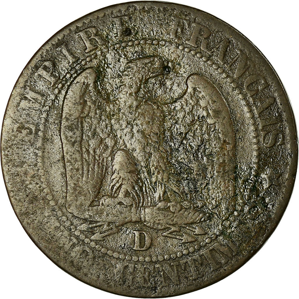 Moneta, Francia, Napoleon III, 5 Centimes, 1854, Lyon, B, Bronzo