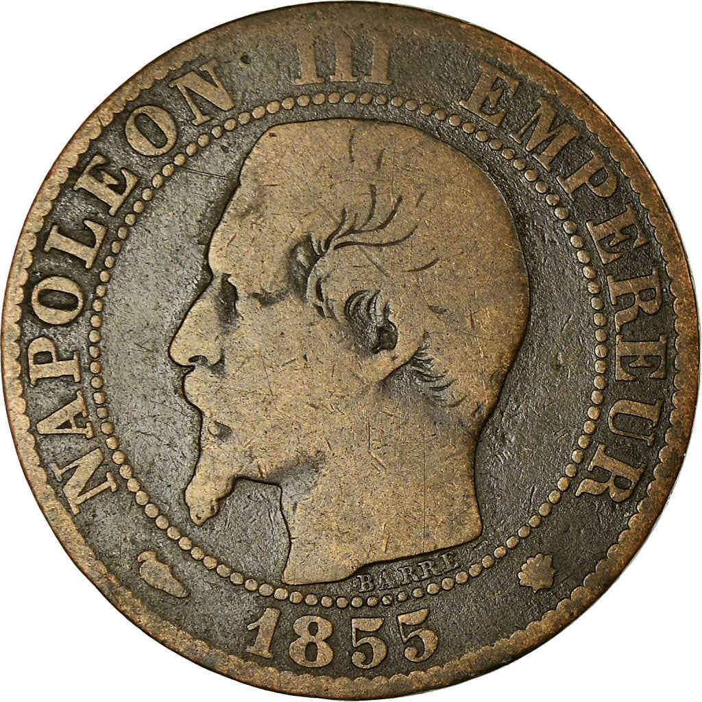 Moneta, Francia, Napoleon III, 5 Centimes, 1855, Marseille, B