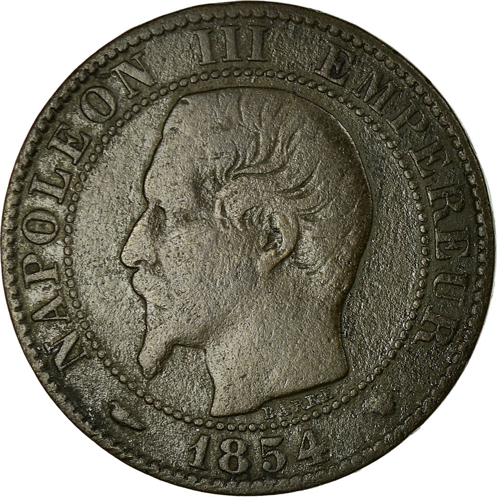 Moeda, França, Napoleon III, 5 Centimes, 1854, Marseille, F(12-15)